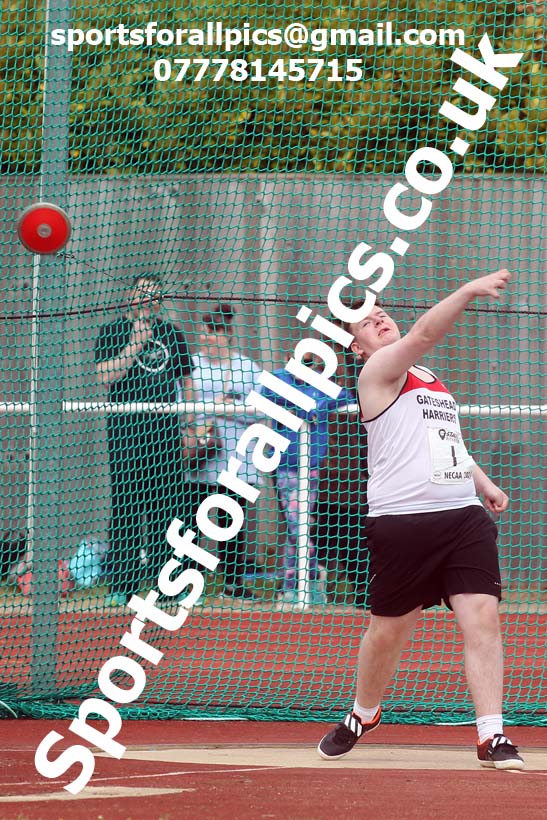 Discus, 2021 NECAA Middlesbrough Open Meting, Sunday, May 9th. Photo: David T. Hewitson/Sports for All Pics